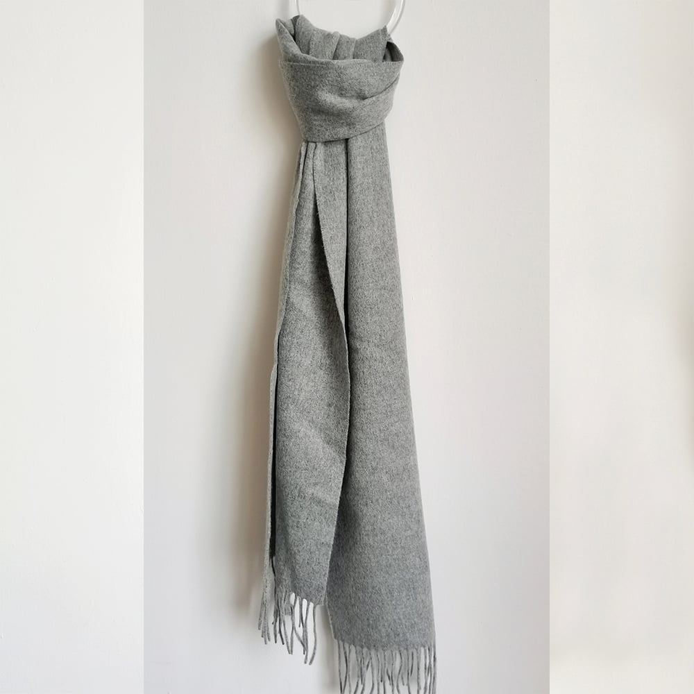 100% CASHMERE WOVEN GREY SCARF SCW-8171-AMC