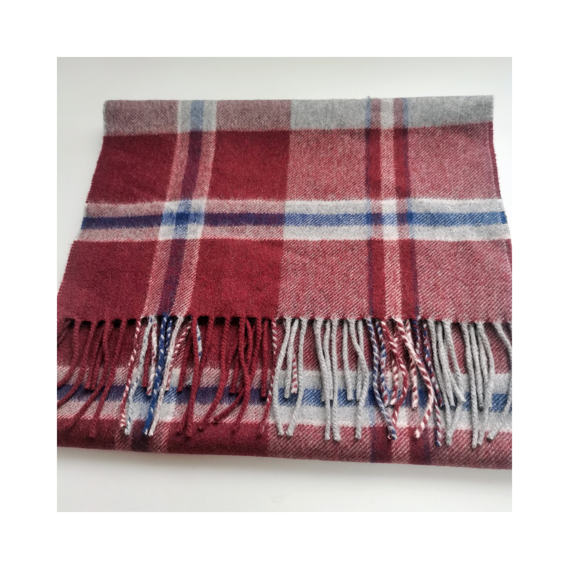 100%CASHMERE WOVEN FRINGE SCARF SCW-7280-JAB