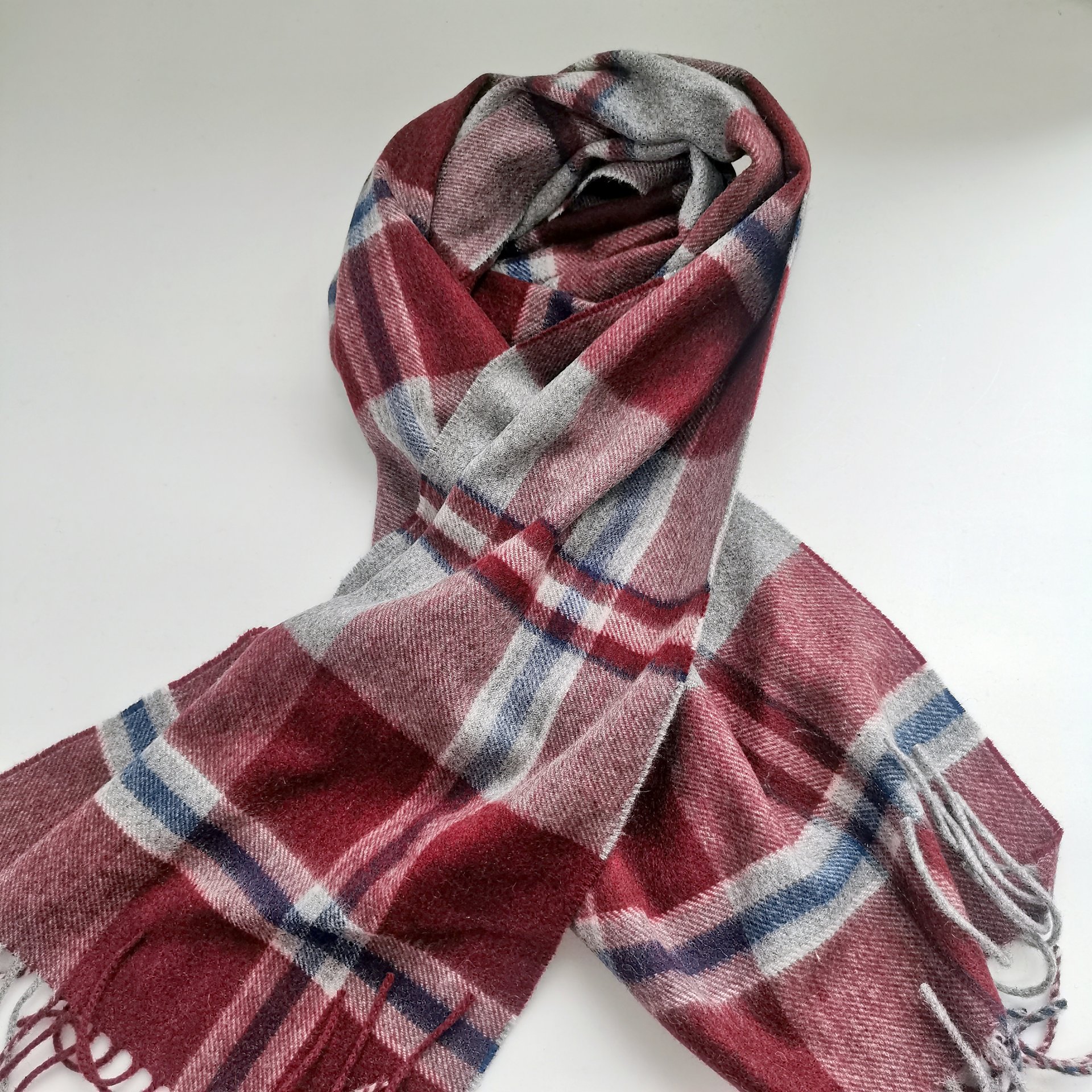 100%CASHMERE WOVEN FRINGE SCARF SCW-7280-JAB