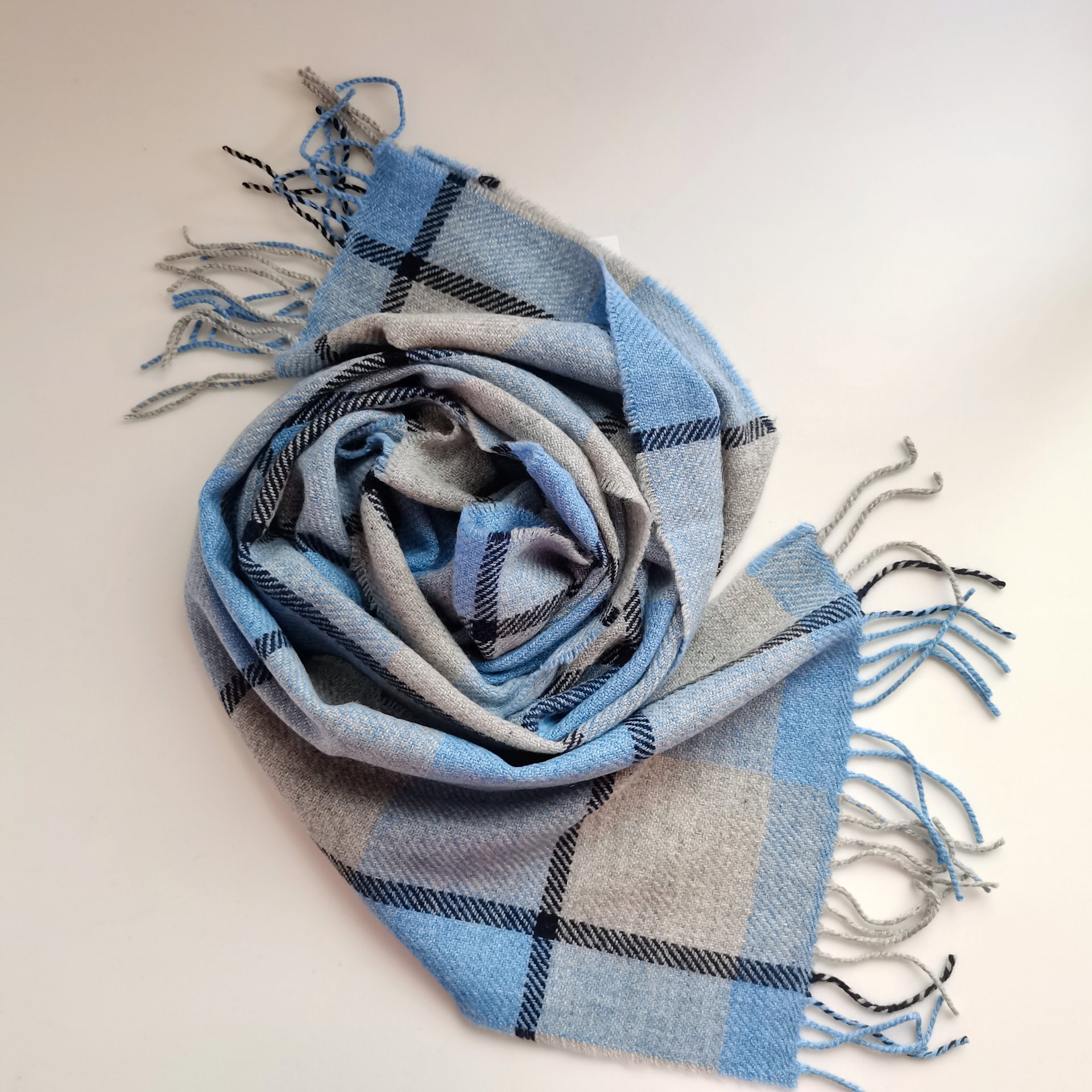 90%WOOL10%CASHMERE WOVEN SCARF SCW-6667-STM