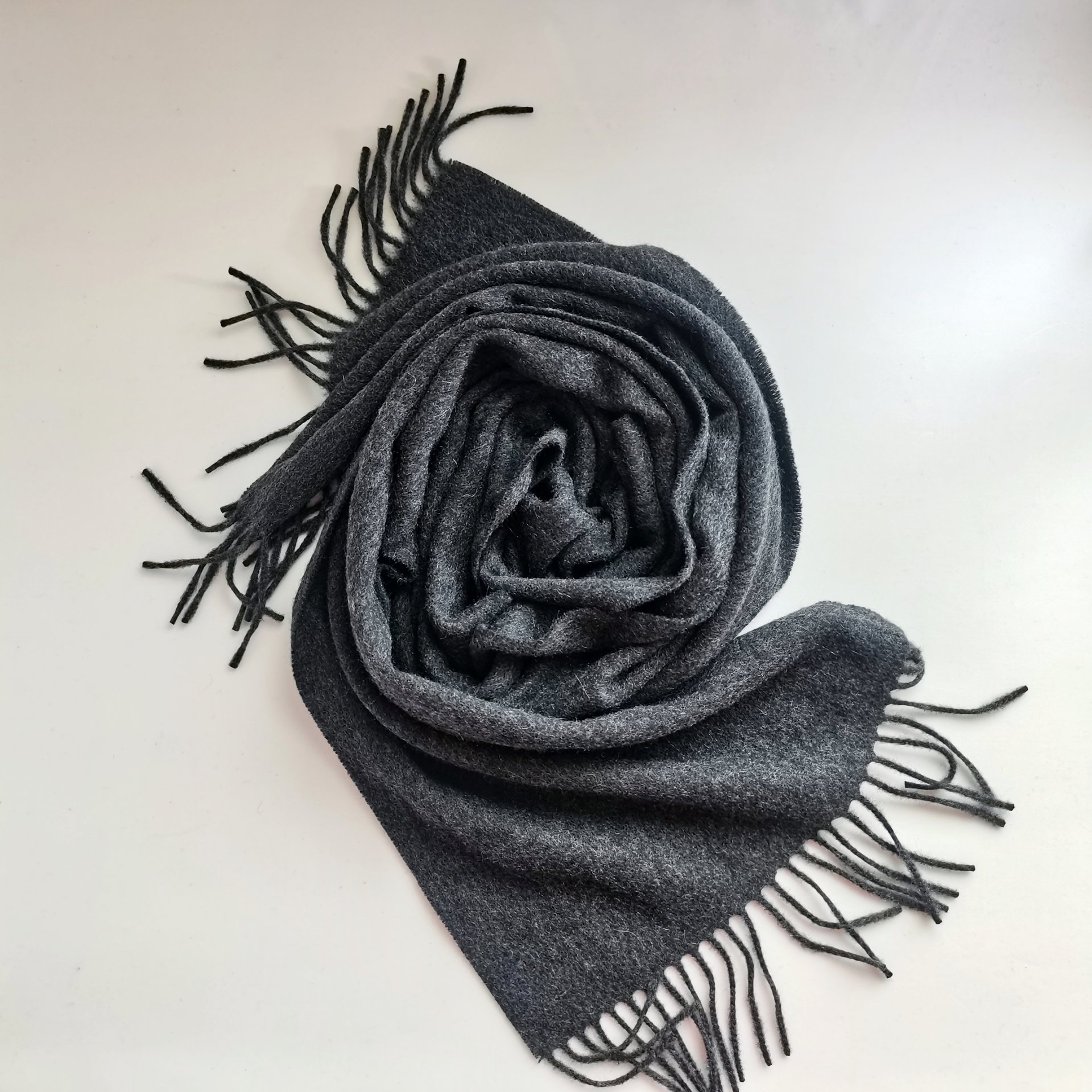 100% CASHMERE WOVEN CHARCOAL SCARF SCW-2119004-TD