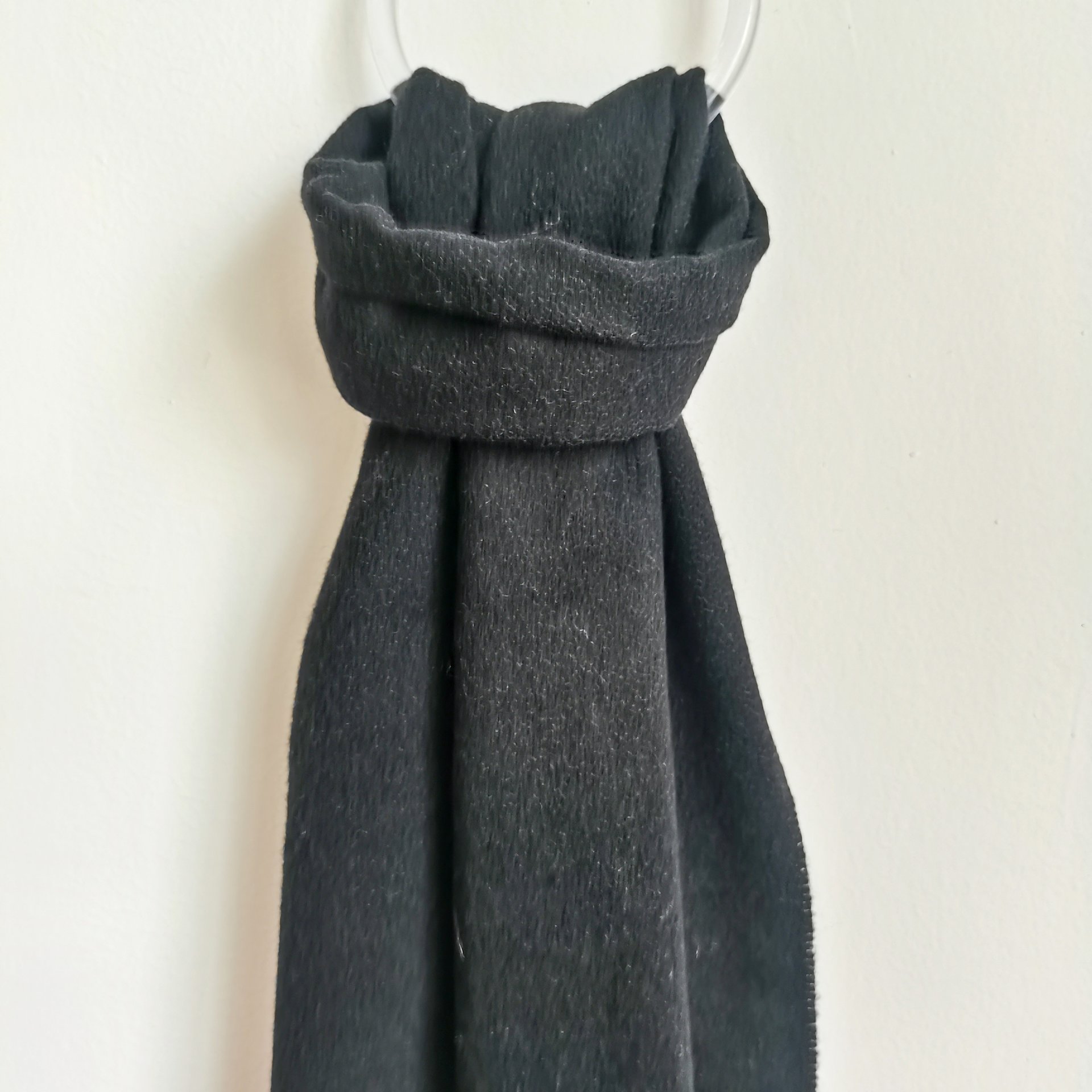 100% CASHMERE WOVEN BLACK SCARF SCW-5980-HFS