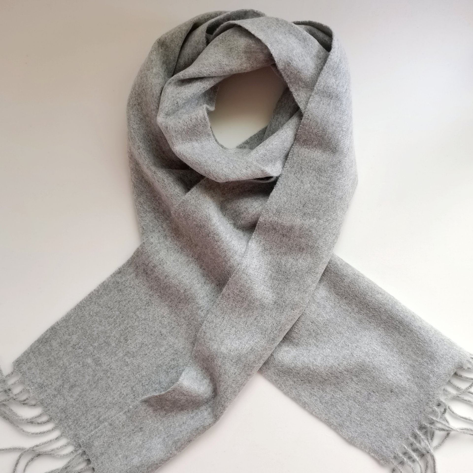 100% CASHMERE WOVEN GREY SCARF SCW-8171-AMC