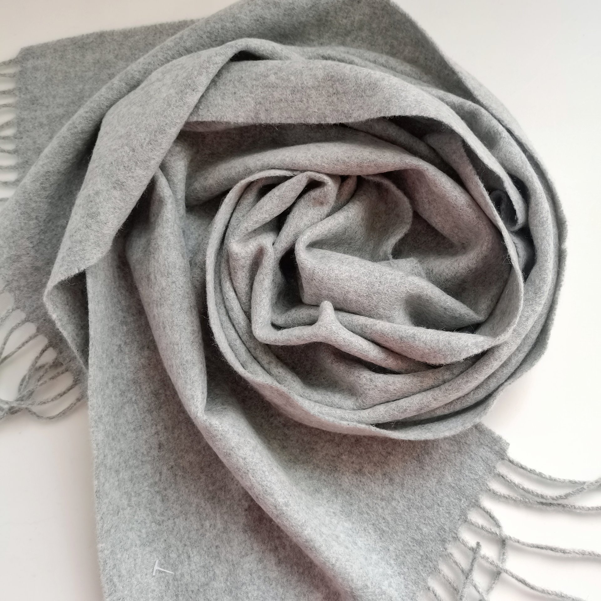 100% CASHMERE WOVEN GREY SCARF SCW-8171-AMC