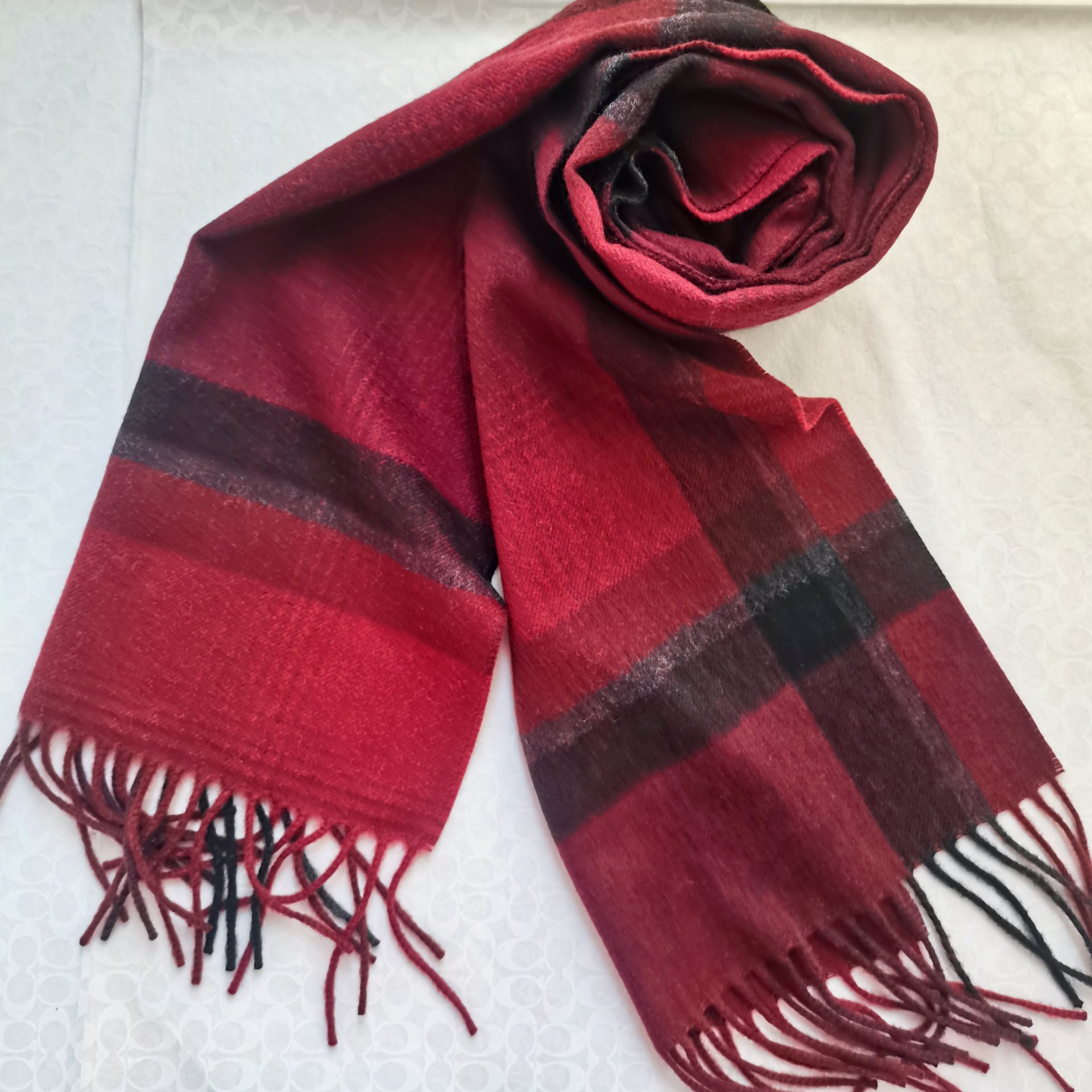 95%WOOL 5%CASHMERE WOVEN SCARF SCW-7327-HHF