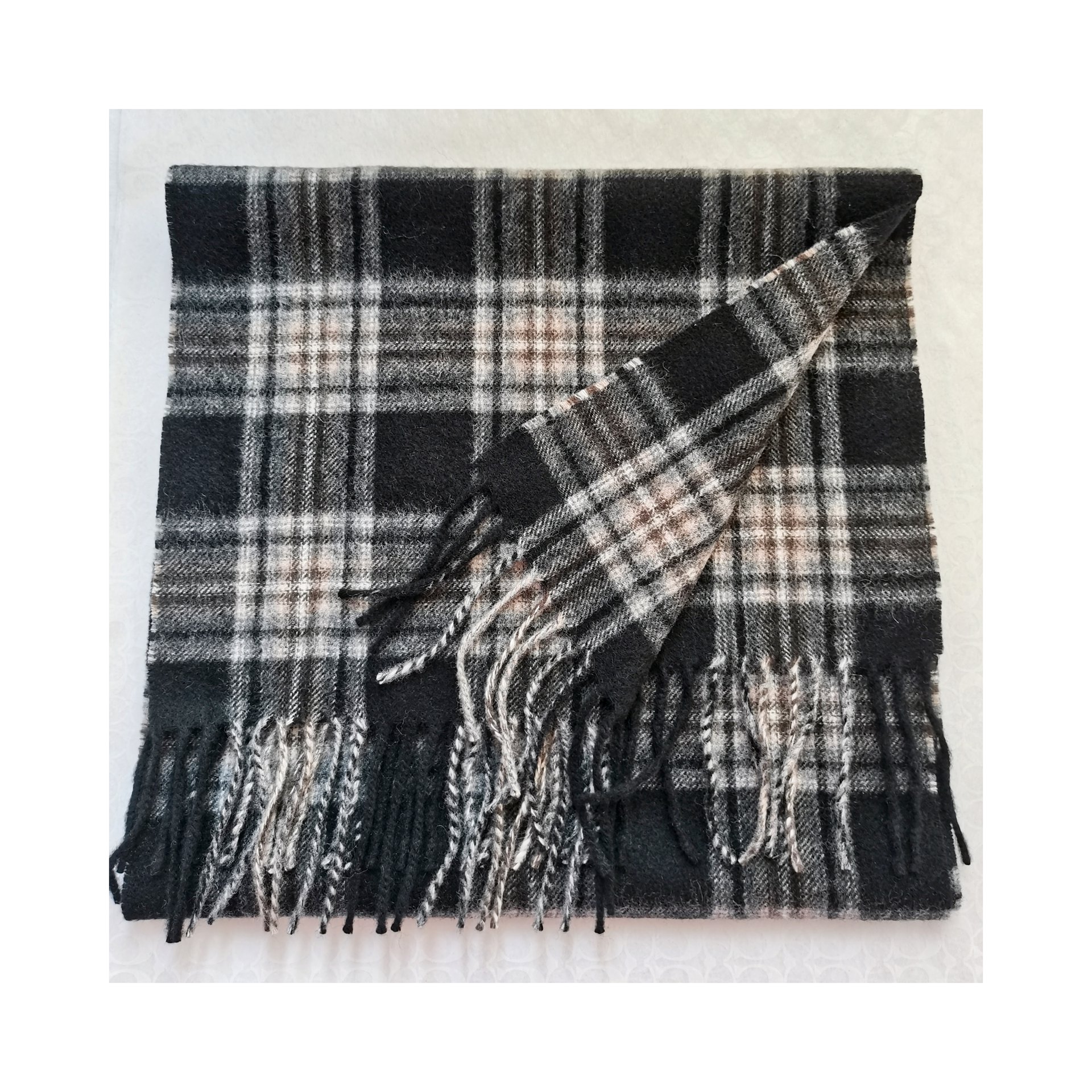 95%WOOL 5%CASHMERE WOVEN SCARF SCW-7328-HHF