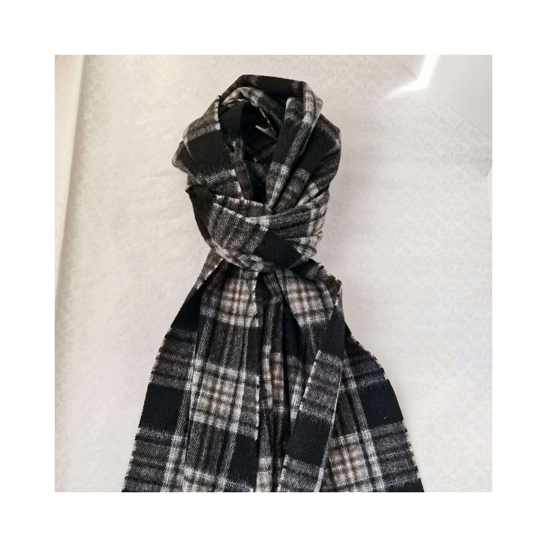 95%WOOL 5%CASHMERE WOVEN SCARF SCW-7328-HHF